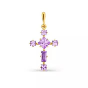 Крестик с аметистами Линии Любви