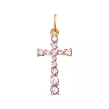 Крестик с аметистами Линии Любви