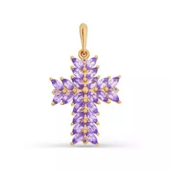 Крестик с аметистами Линии Любви