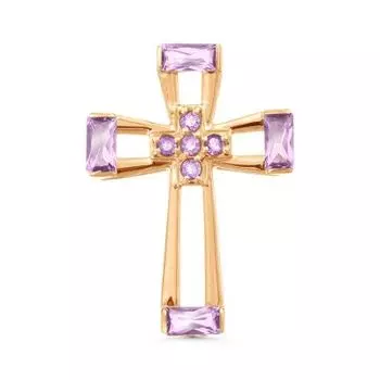 Крестик с аметистами Линии Любви