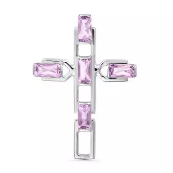 Крестик с аметистами Линии Любви