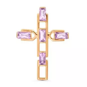 Крестик с аметистами Линии Любви