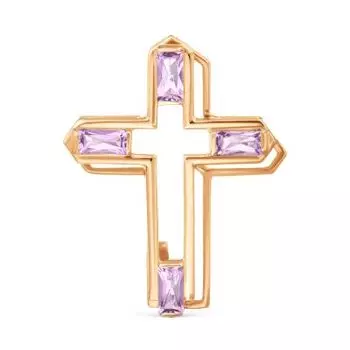 Крестик с аметистами Линии Любви