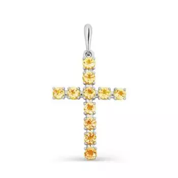 Крестик с цитринами Линии Любви