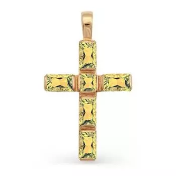 Крестик с цитринами Линии Любви