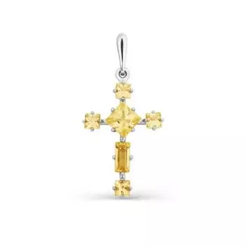 Крестик с цитринами Линии Любви