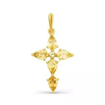 Крестик с цитринами Линии Любви