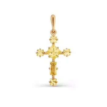 Крестик с цитринами Линии Любви