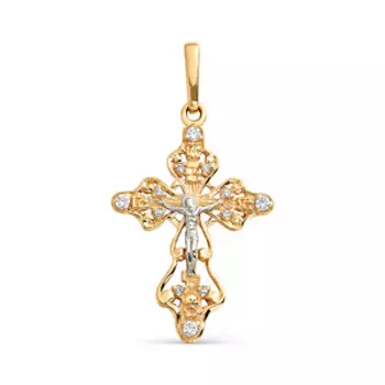 Крестик с фианитами Линии Любви