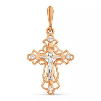 Крестик с фианитами Линии Любви