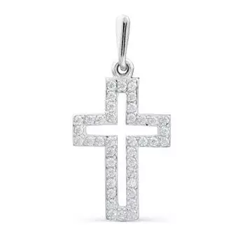 Крестик с фианитами Линии Любви