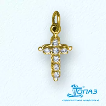 Крестик с фианитами Линии Любви