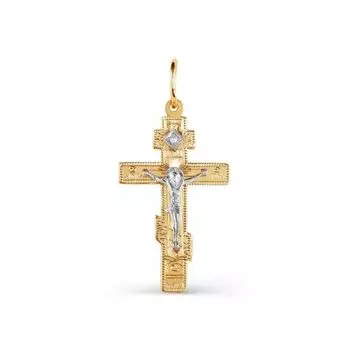 Крестик с фианитом Линии Любви