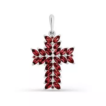 Крестик с гранатами Линии Любви