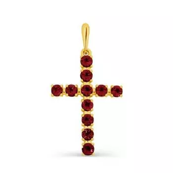 Крестик с гранатами Линии Любви