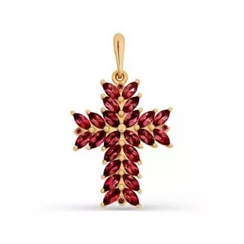 Крестик с гранатами Линии Любви