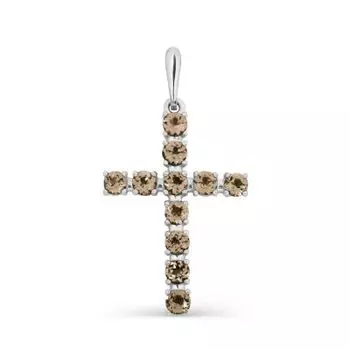 Крестик с раухтопазами Линии Любви