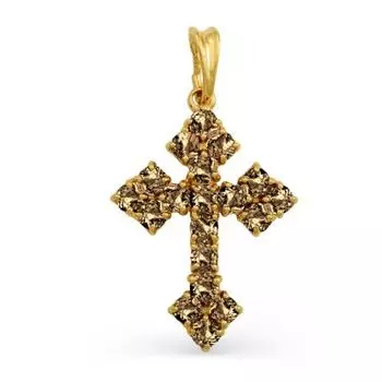 Крестик с раухтопазами Линии Любви