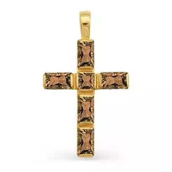 Крестик с раухтопазами Линии Любви