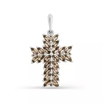 Крестик с раухтопазами Линии Любви