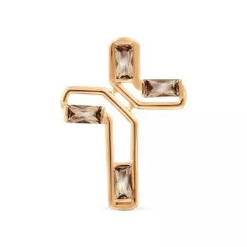 Крестик с раухтопазами Линии Любви