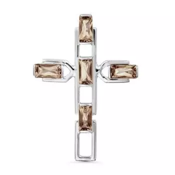 Крестик с раухтопазами Линии Любви