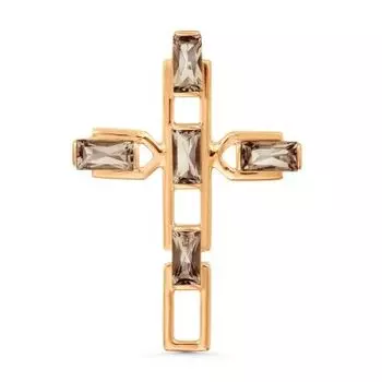 Крестик с раухтопазами Линии Любви