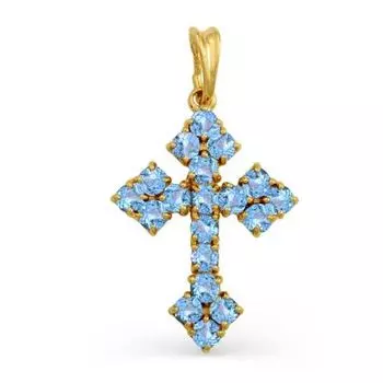 Крестик с топазами Линии Любви