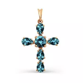 Крестик с топазами Линии Любви