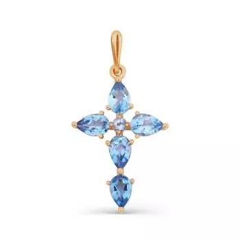 Крестик с топазами Линии Любви