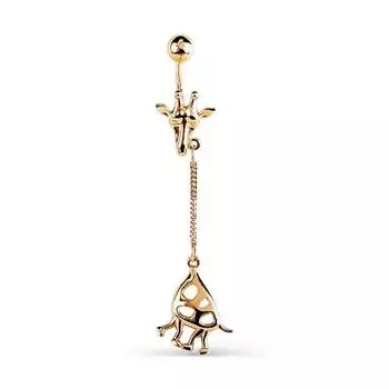 Пирсинг из красного золота Линии Любви