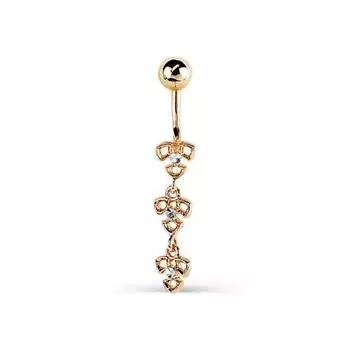 Пирсинг из красного золота Линии Любви