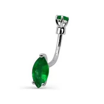 Пирсинг с изумрудами Линии Любви