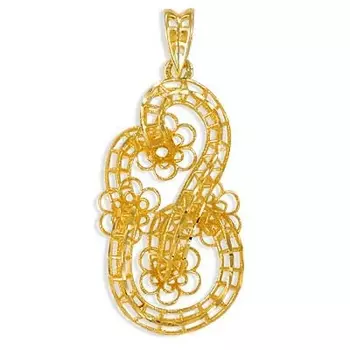 Подвеска из желтого золота Линии Любви