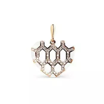 Подвеска с эмалью и фианитами Линии Любви