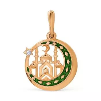 Подвеска с эмалью и фианитом Линии Любви