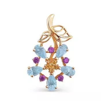 Подвеска с аметистами, топазами и цитринами Линии Любви