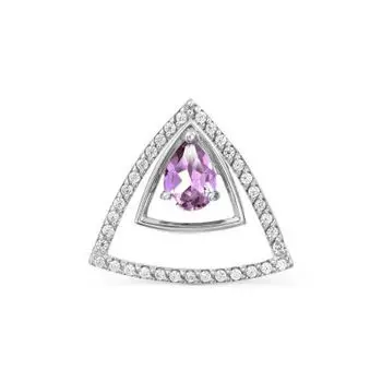 Подвеска с аметистом и фианитами Линии Любви