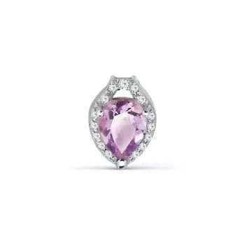 Подвеска с аметистом и фианитами Линии Любви