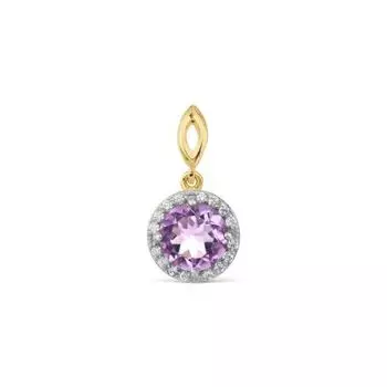 Подвеска с аметистом и фианитами Линии Любви