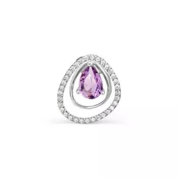 Подвеска с аметистом и фианитами Линии Любви