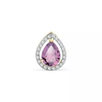Подвеска с аметистом и фианитами Линии Любви