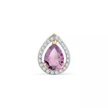 Подвеска с аметистом и фианитами Линии Любви