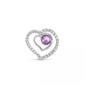 Подвеска с аметистом и фианитами Линии Любви