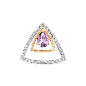 Подвеска с аметистом и фианитами Линии Любви