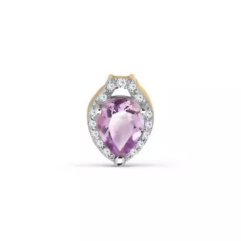 Подвеска с аметистом и фианитами Линии Любви