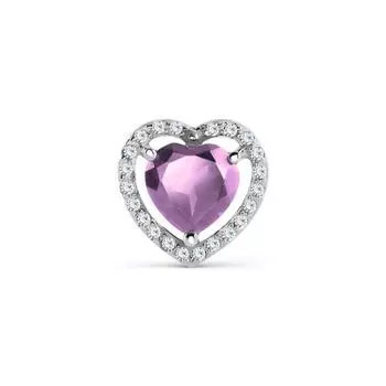 Подвеска с аметистом и фианитами Линии Любви