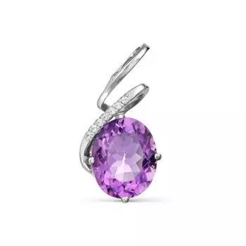 Подвеска с аметистом и фианитами Линии Любви