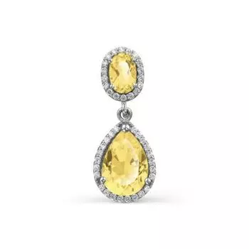 Подвеска с цитринами и фианитами Линии Любви