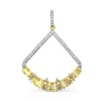 Подвеска с цитринами и фианитами Линии Любви